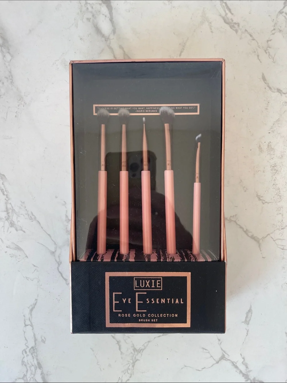 Luxie Eye Brush Set - Pink Handles with Rose Gold Accents